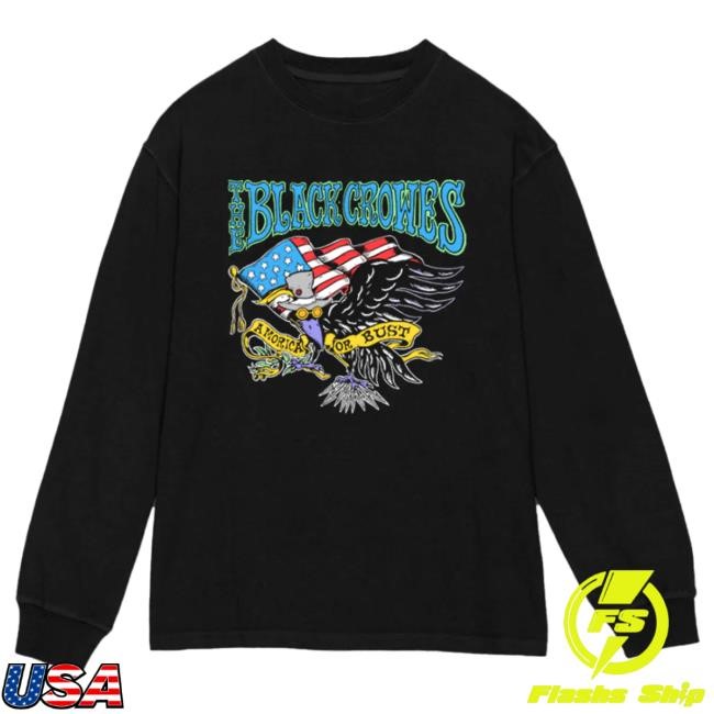 Official The Black Crowes Amorica Or Bust Long Sleeve Tee TheBlackCrowes