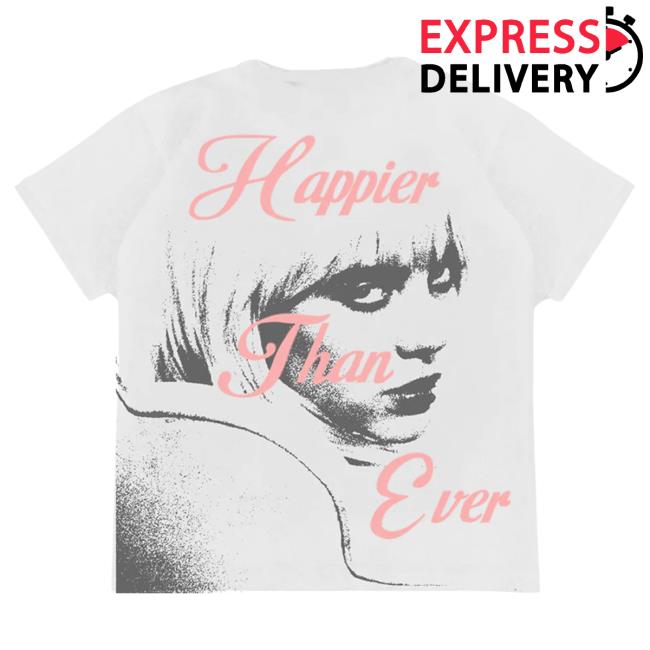Official Interscope Records BillieEilish Merch Clothing Store Billie Eilish Happier Than Ever Silly Me Shirt New