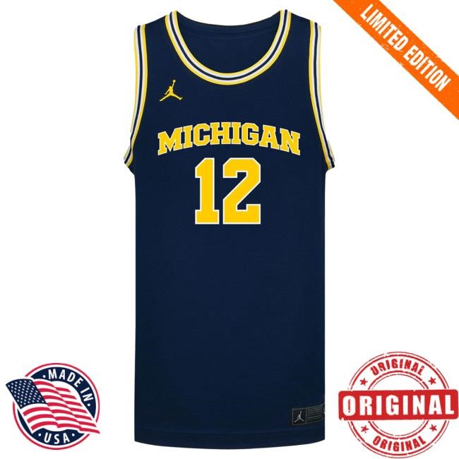 Michigan Wolverines #12 Syla Swords Student Athlete Blue Women's Basketball Jersey Shirts | The M Den Official Merch Store Shop