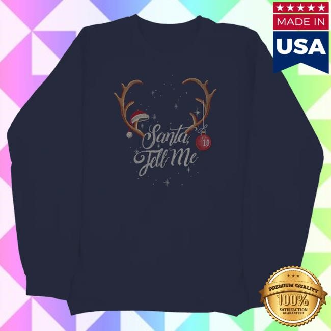 Official Ariana Grande Merch Store Ariana Grande santa tell me tenth anniversary Pullover Hoodie Ariana Grande Apparel Clothing ArianaGrande