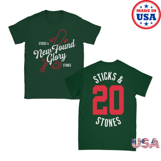 New Found Glory Stuff Merch Sticks And Stones Baseball Holiday 2022 Shirt