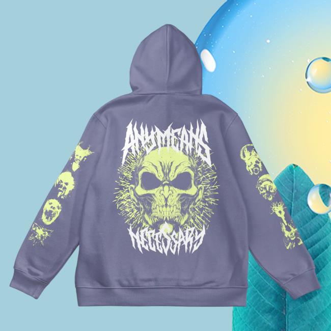 Any Means Necessary Clothing Vampire God Pullover Sweatshirt Colony Blue Official Any Means Necessary Clothing Vampire God Crewneck Sweatshirt Colony Blue