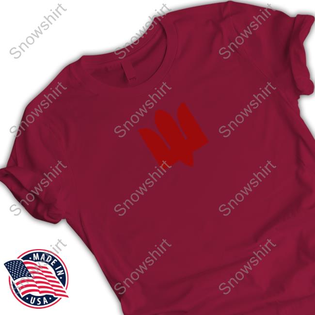 Official White Red Tryzub Tee Shirt White Red Tryzub Shirt