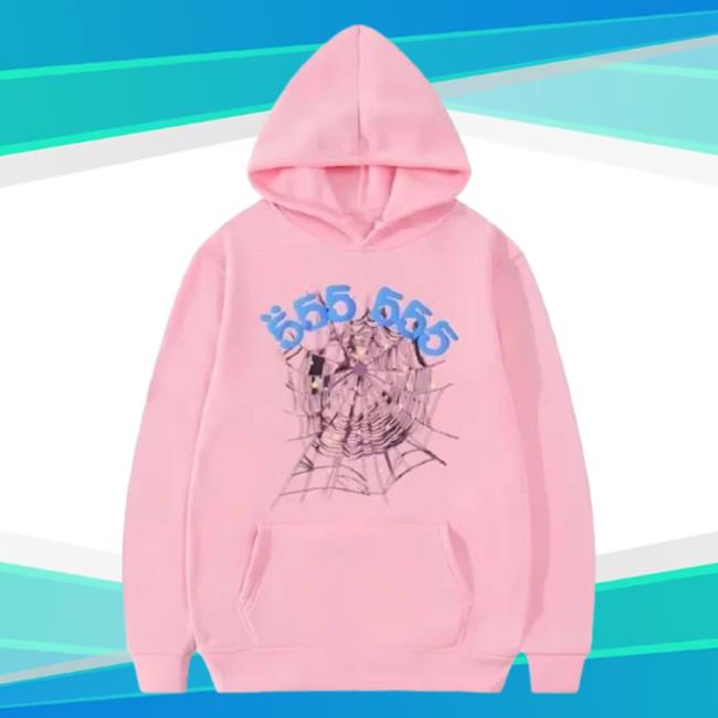 Official Sp5der Clothing Apparel Sp5der 555555 Pink Attractive Hoodie Sp5der Merch Store Shop