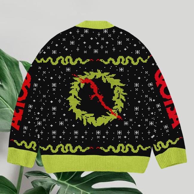 Official Queens Of The Stone Age Qotsa Merch Store Q Wreath Holiday Crewneck Sweatshirt Queensofthestoneage Official Queens Of The Stone Age Qotsa Merch Store Q Wreath Holiday Pullover Hoodie Queensofthestoneage