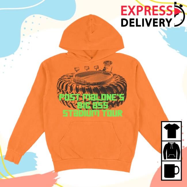Post Malone Big Ass Stadium Tour Orange Pullover Hoodie