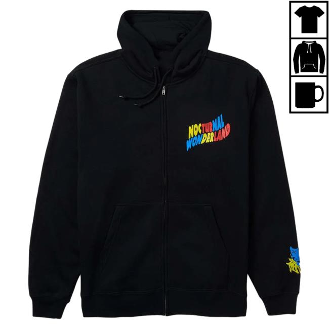 Official Insomniac Shop Merch Store InsomniacShop Nocturnal Wonderland Festival Hide And Seek Zip Up Popover Hoodie
