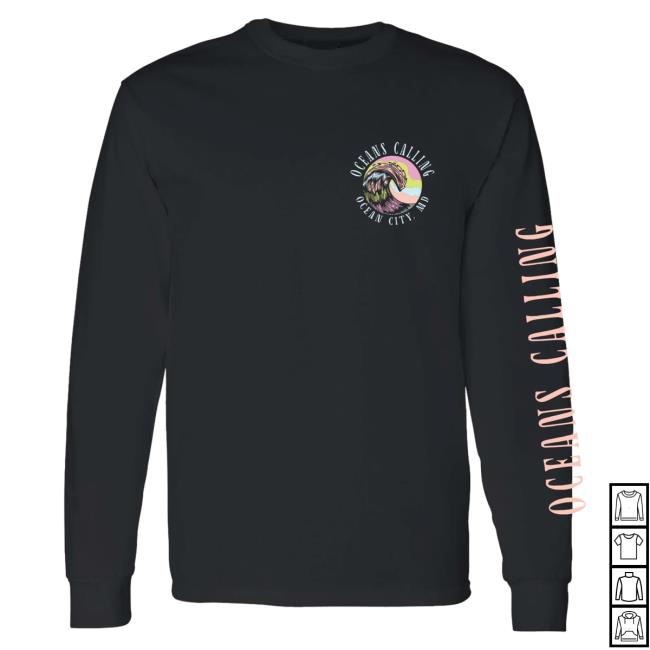Official Oceans Calling Festival Merch Store Shop Wave Oceans City, Md Long Sleeve Tee Shirt Oceanscalling