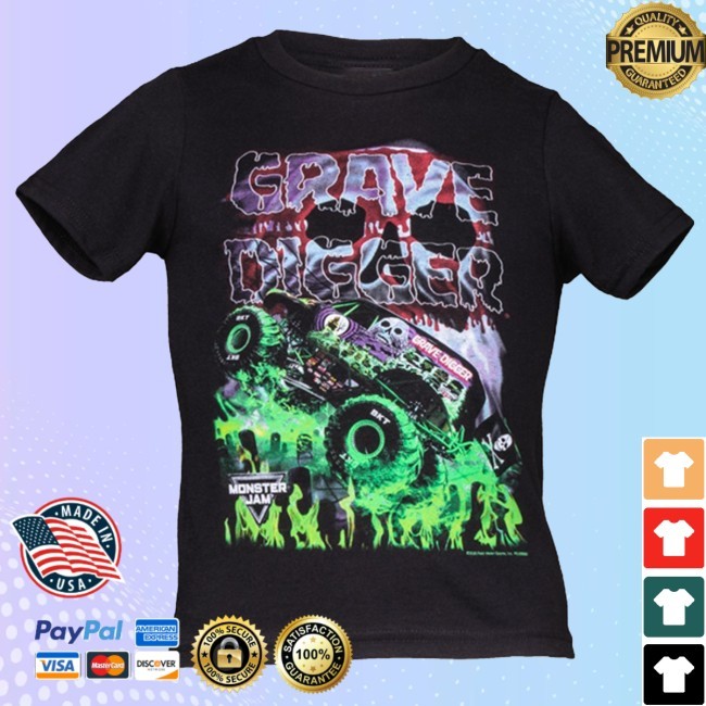 Monsterjamsuperstore New! Grave Digger Ghost Eyes Tee New Shirt