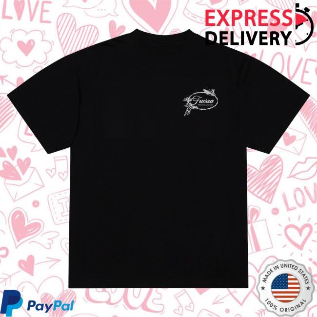 Official Fuerza Regida Merch Store Angelitos - Black S/S Hot Shirt