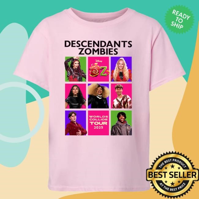 Official Worlds Collide Merch Descendants/Zombies Youth Hot Shirt - Pink
