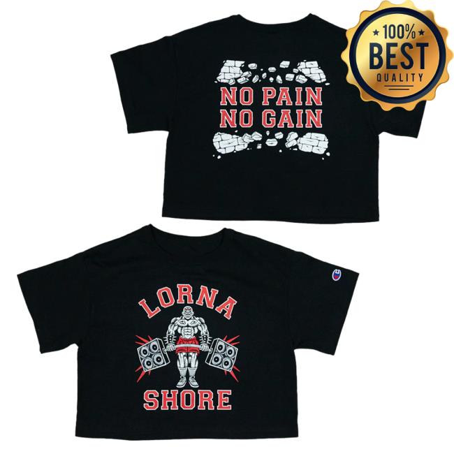 Official Lorna Shore Merch Store Lorna Shore No Pain No Gain Champion Womens Crop T Shirt Lorna Shore Clothing Shop LornaShore
