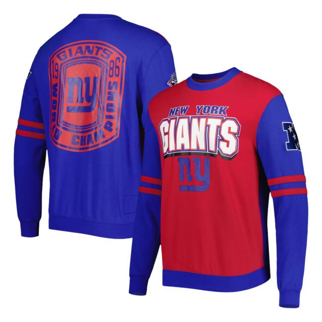 Official New York Giants Mitchell & Ness Red 3D All Over Print 2.0 Tees