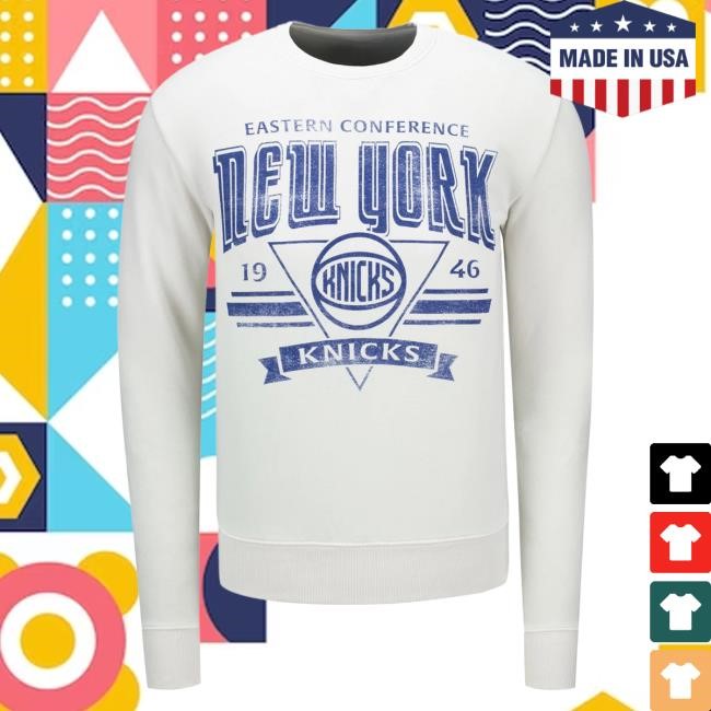 Official Madison Square Garden Merch New York Knicks Sportiqe Knicks Marbella Biltmore Crewneck MSG Shop