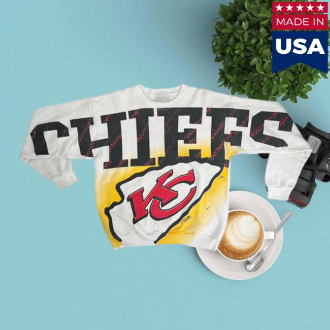 Official Kansas City Chiefs Westside Storey Vintage 90S Aop Magic Kc Chiefs Hoodie White