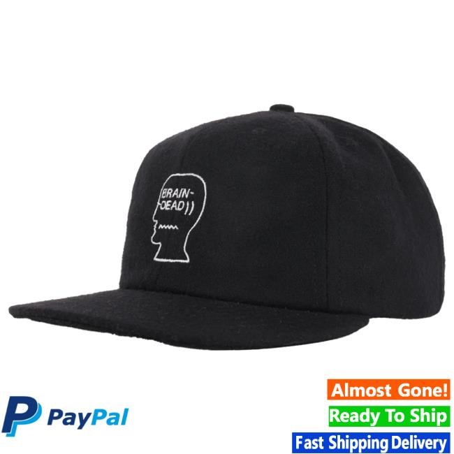 Official Brain Dead Merch Store We Are Brain Dead Flannel Logohead 6 Panel Cap - Black