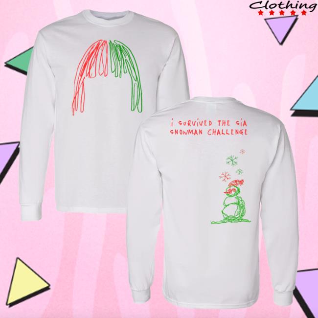 Official Sia Merch Store Shop Sia Snowman Long Sleeve Tee Shirt