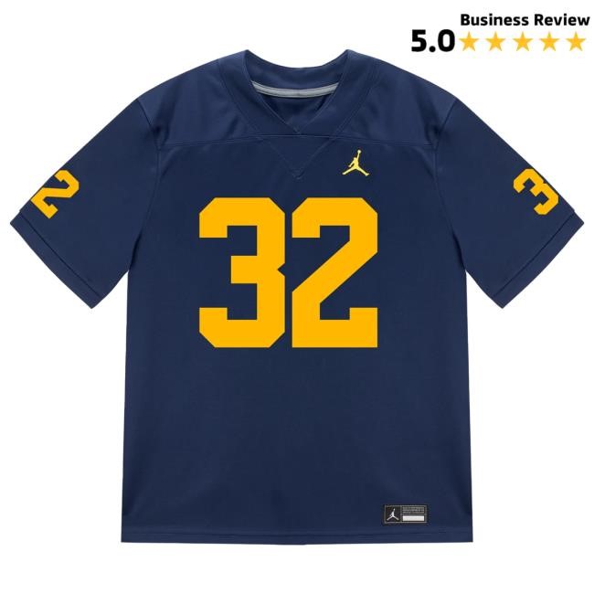 The M Den Michigan Wolverines #32 Jeremiah Lowe Student Athlete Blue Football Jersey Tshirt