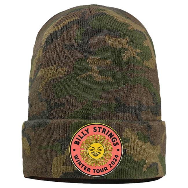 Official Billy Strings Merch Store Shop Billy Strings Camo Winter'24 Patch Beanie (Ryan Dunn) Hat