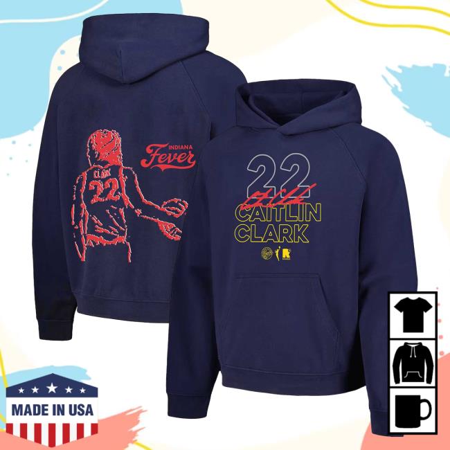 Official Caitlin Clark Indiana Fever round21 Unisex Indiana Bound Pullover Hoodie - Navy