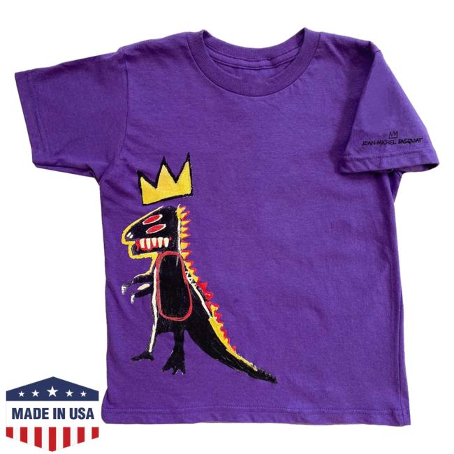 Official The Brant Foundation x Rome Pays Off Jean-Michel Basquiat Pez Dinosaur Shirts Purple BrantFoundation