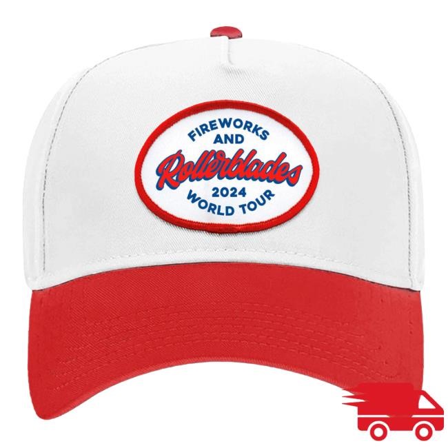 Benson Boone Official Merch Store Rollerblades Tour Red Brim Dad Hat Benson Boone Clothing Shop Bensonboone