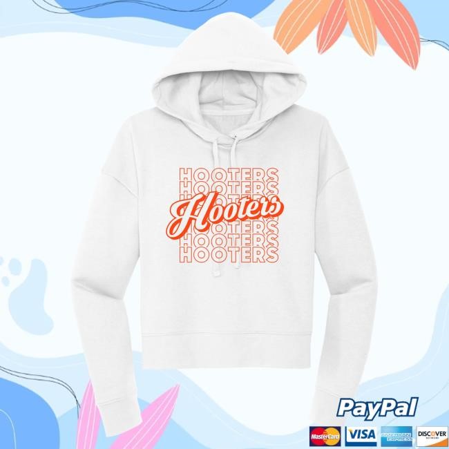 Official Hooters Store Ladies Long Crop Stacked Pullover Hoodie