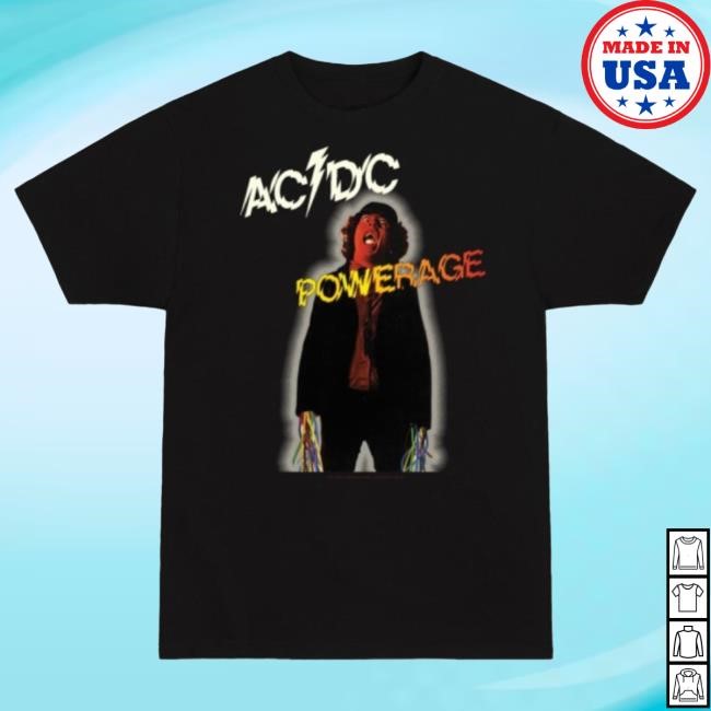 Official Ac Dc Merch Store AC/DC Powerage Black Popover Shirt Ac Dc Shop Acdc Clothing