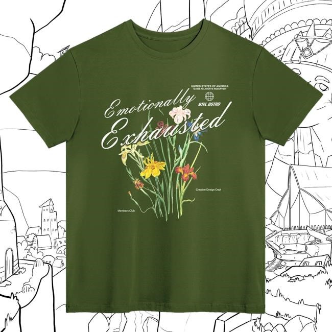 Official Beautiful Bastard Merch Store Philip DeFranco Emotionally Exhausted Floral - Shirt