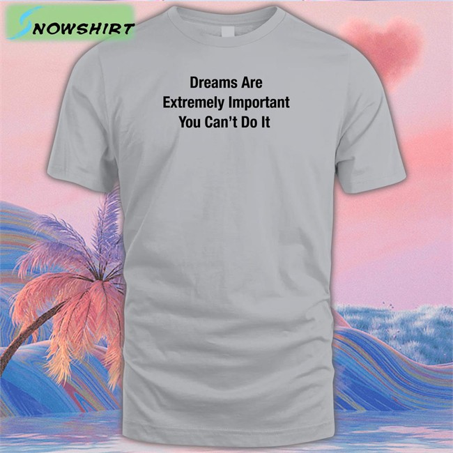 Dreams Are Extremely Important You Can't Do It T Shirt Dreams Are Extremely Important You Can't Do It T-Shirt Poorly Translated Shirts