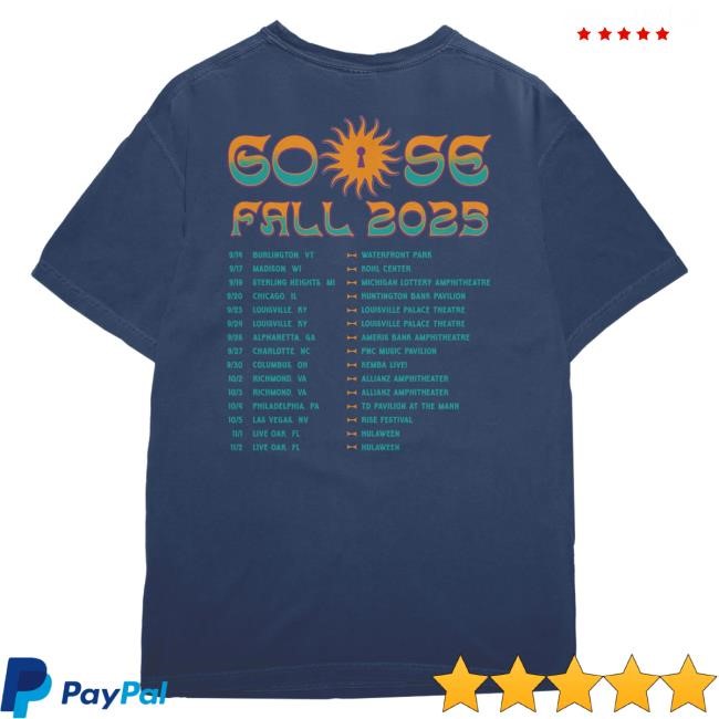 Official Goose The Band Merch Turbulence Tour New Shirt - Fall 2025 Goosetheband