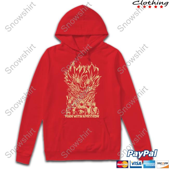 Official Ran Touring Merch Man With A Mission Mwam Fire T-Shirt Mwam Fire T-Shirt