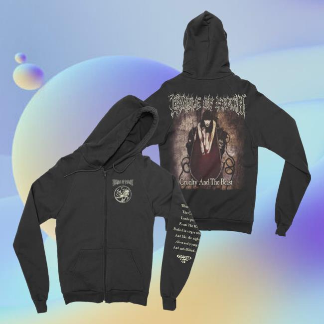 Official Night Shift Store Shop Cradle Of Filth - Cruelty And The Beast Zip Up Hoody Nightshift Merch