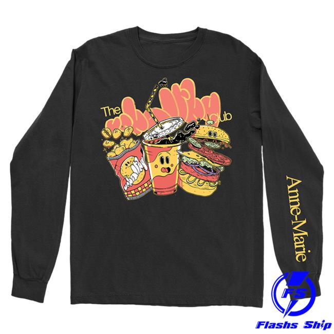 Official Anne-Marie Merch Store Anne Marie Unhealthy Club Fast Food Long Sleeve T-Shirts Anne - Marie Apparel Clothing Shop AnneMarie