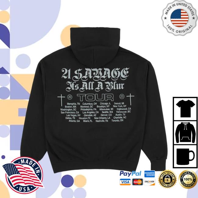 Official 21 Savage Merch Dagger IAAB It's All A Blur Tour 2023 Long Sleeve T Shirt Official 21 Savage Merch Dagger IAAB Tour Hoodie