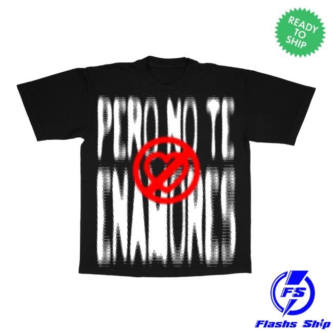 Official Fuerza Regida Merch Shop PNTE Album PNTE Blurry Heart - Black Tee Shirt Fuerza Regida