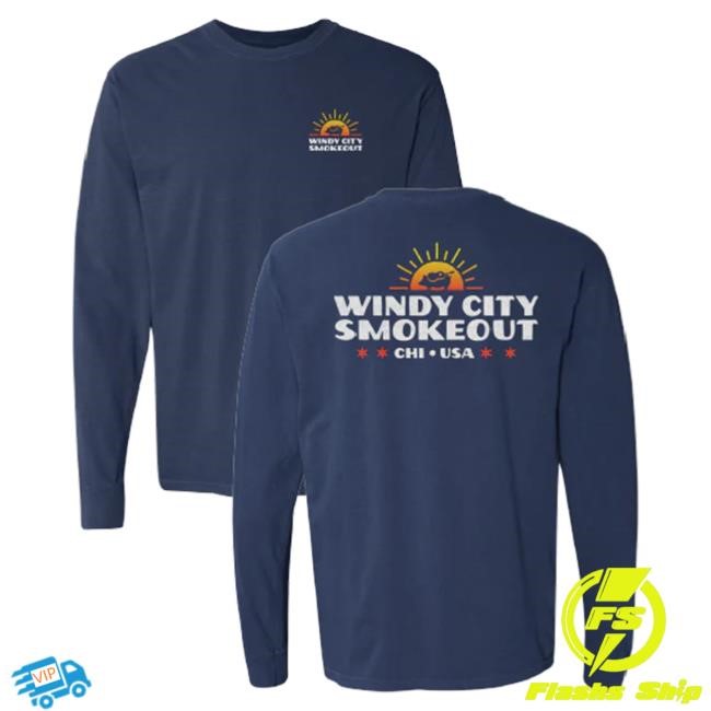 Windy City Smokeout Navy Sunset LS Tee
