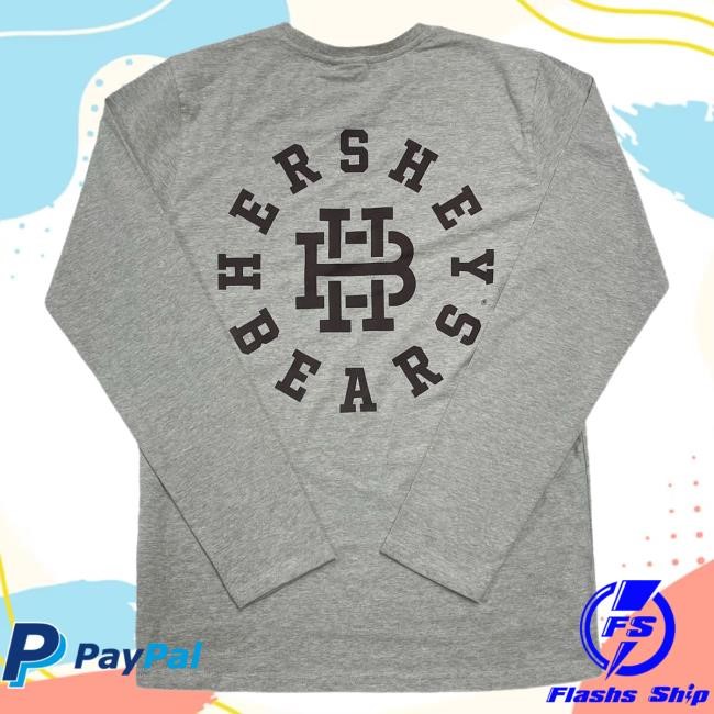 Official Hershey Bears Merch Store Hershey Bears Interlocking HB Grey Long Sleeve Shirt Hersheybears