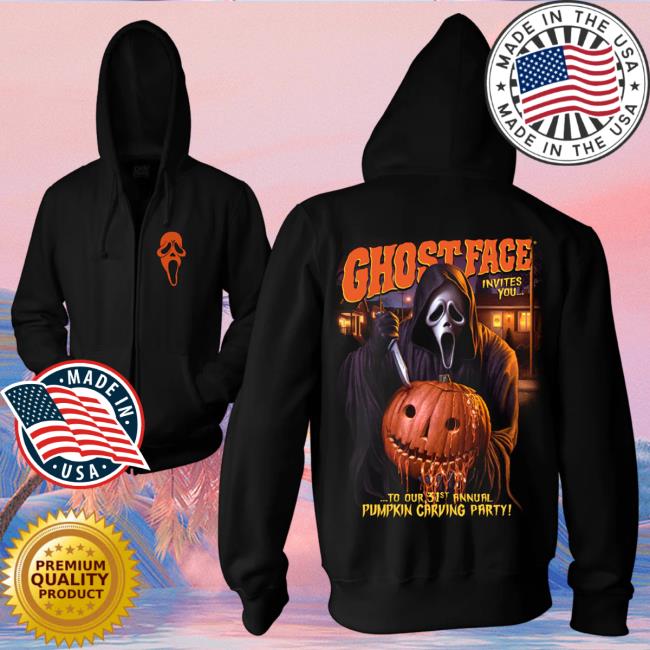 Official Cavity Colors Ghost Face: Halloween Party - Zip Up Pullover Hoodie