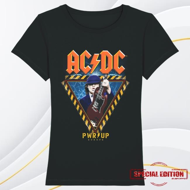 Official Ac Dc Merch Store AC/DC Angus Triangle 2024 Ladies Tour Shirt New Ac Dc Shop Acdc Clothing