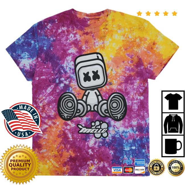 Official Marshmello Apparel Clothing Merch Store Marshmello Lazy Bot Tie Dye Hot Shirt Marsh Mello Shop