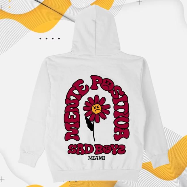 Official Sad Boyz Merch Store Mente Positiva Miami Hoodie - White