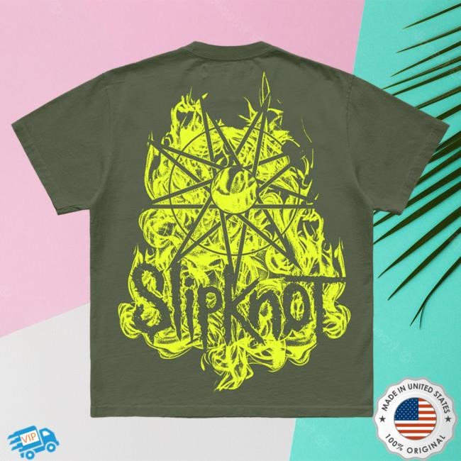 Official Slipknot Merch Store Slipknot Flamed Tribal S Tee (Military Green) Slipknotmerch