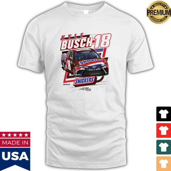 Official Kyle Busch Joe Gibbs Racing Team Collection White Snickerst Shirt Official Kyle Busch Joe Gibbs Racing Team Collection White Snickerst Hoodies