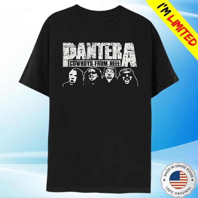 Official Pantera Merch Store Pantera Cowboys From Hell World Tour 2023 Black T-Shirt