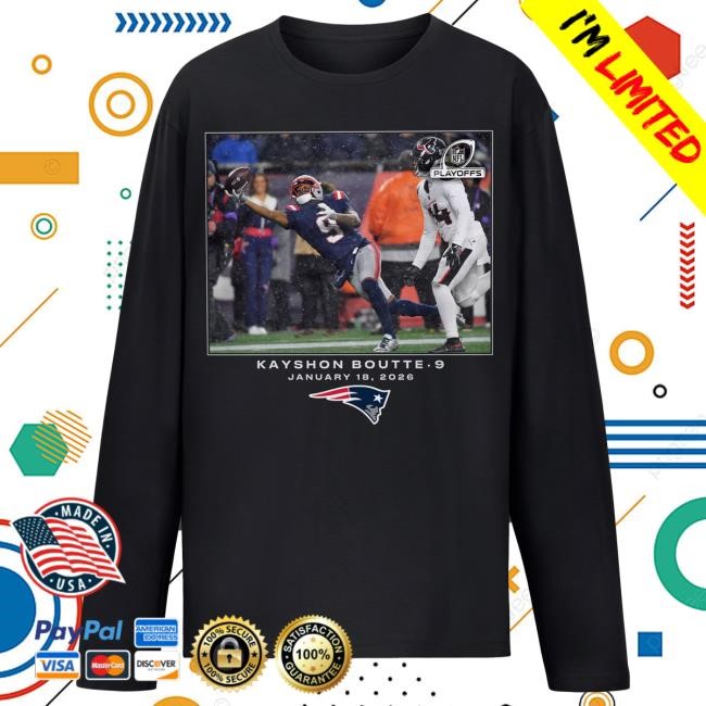Kayshon Boutte Black NFL Football NFL Patriots Long Sleeve