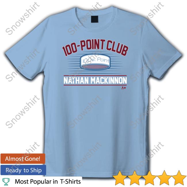 Official Breakingt Merch Nathan Mackinnon 100-Point Club Shirt Breakingt Merch Nathan Mackinnon 100-Point Club Tee Shirt