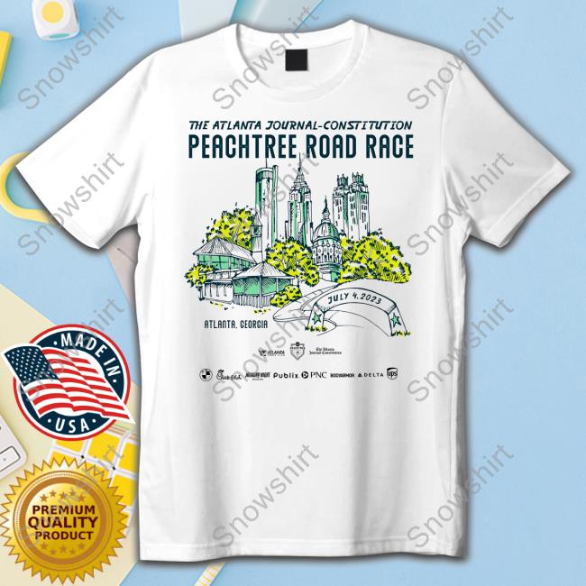 The Atlanta Journal Constitution 2023 AJC Peachtree Road Race T-Shirt 2023 AJC Peachtree Road Race Tee