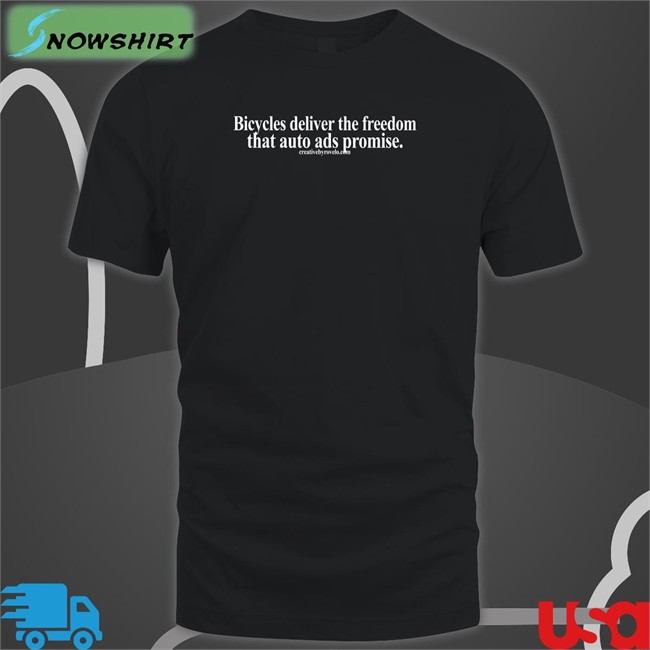 Creativebyrovelo Merch Bicycles Deliver The Freedom That Auto Ads Promise Crewneck Sweatshirt Joe Cutrufo