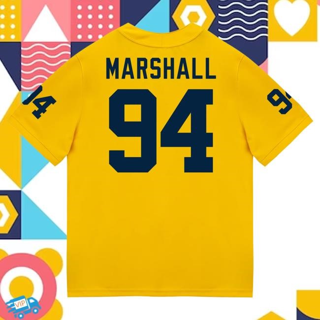 The M Den Michigan Wolverines #94 Nate Marshall Student Athlete Maize Football Jersey Tee
